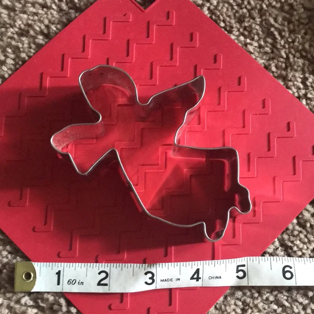 Christmas Themed Metal Cookie Cutter Lot of 7 Angels Trees Snowflake Snowman